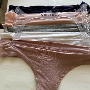 Nautica Women's 6 pack Thong Comfy Underwear 8032 MSRP $54 NEW with TAGS